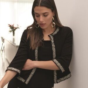 Joseph Ribkoff Black Textured Jacket with Trim